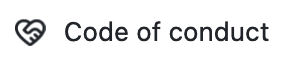 Screenshot of GitHub interface showing the rendering of the Code of conduct reference.